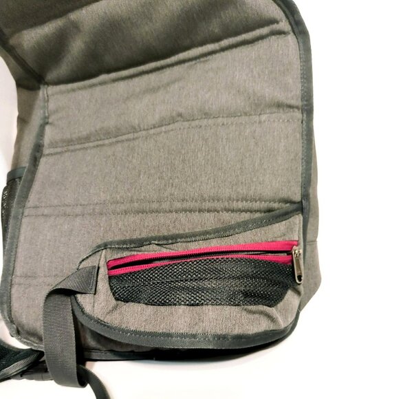 SEEU Large Sling Crossbody Gray/Pink Laptop Backpack - Picture 5 of 8